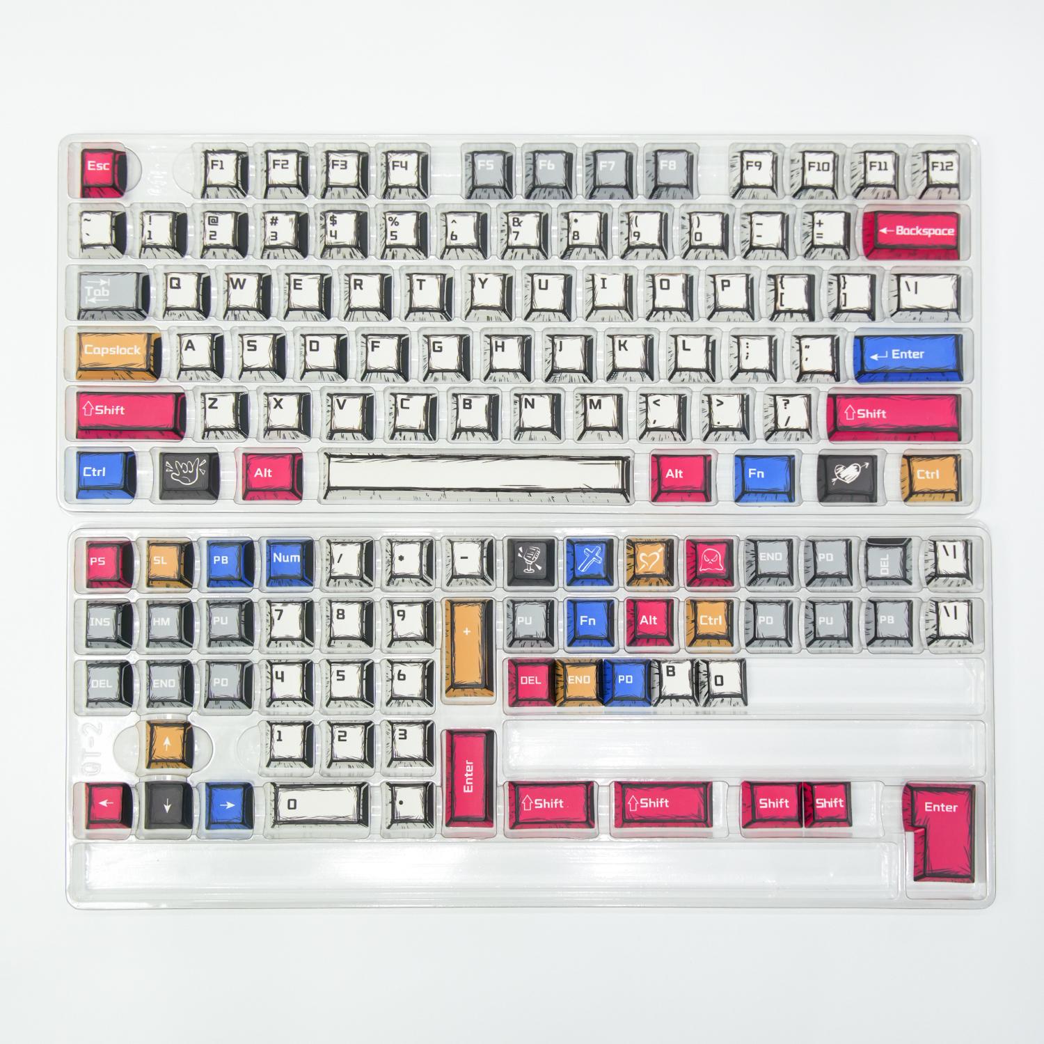 AULA MOA Keycaps 130 Keys, Cute Cloud Puppy Dye-Sub PBT Keycap Set, MX Compatible, 60% 65% 75% TKL 100% Mechanical Keyboards