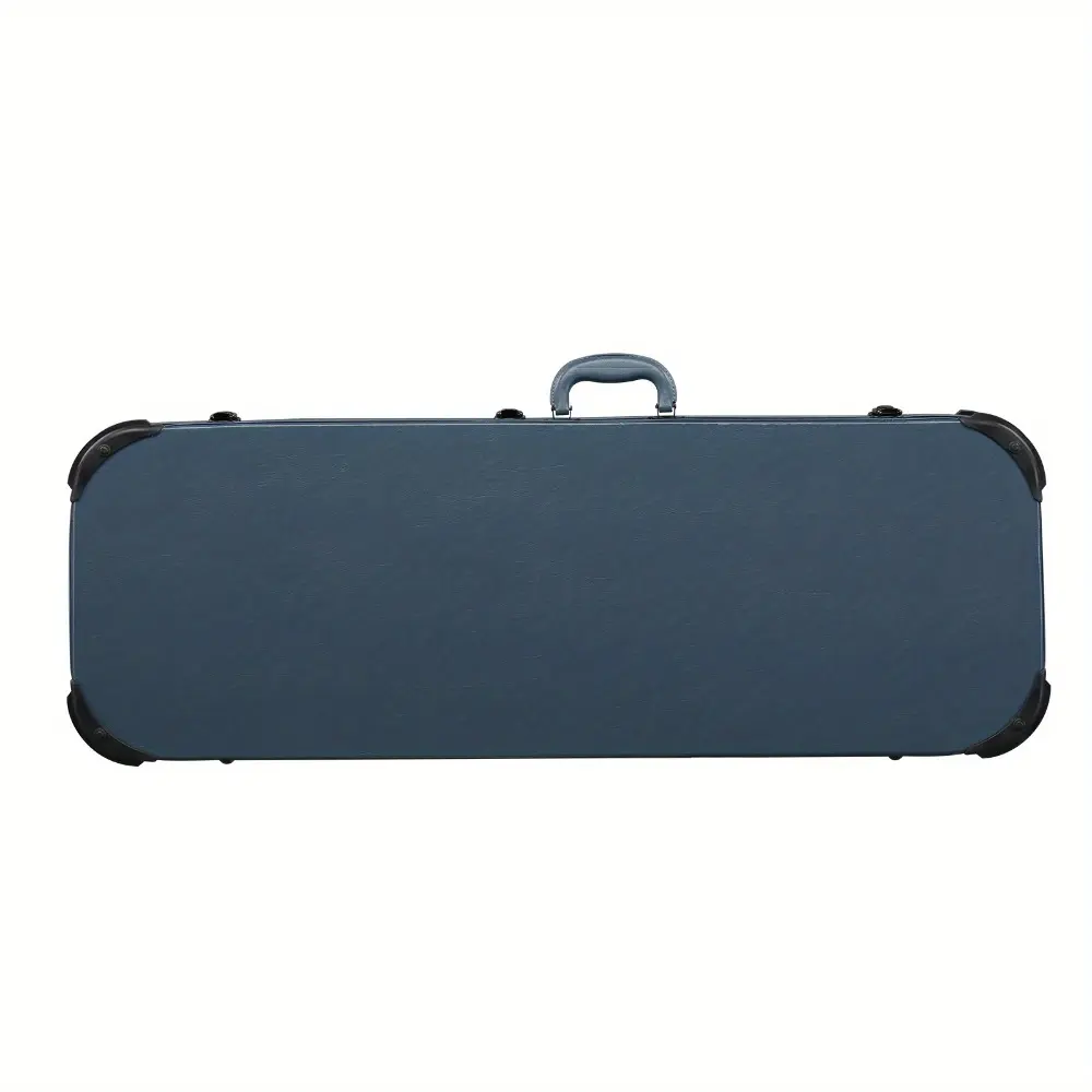 Square Flat Wood & PU Leather Electric Guitar Hard Case - Bottom & Side Bumpers, Molded Handle, Extra Neck & Bridge Padding, Plush Lining, Large Interior Storage, 128.38 oz, 41.73x14.57x2.36 in, Fits ST, TL & Burning Fire 170 Style Guitars, Blue