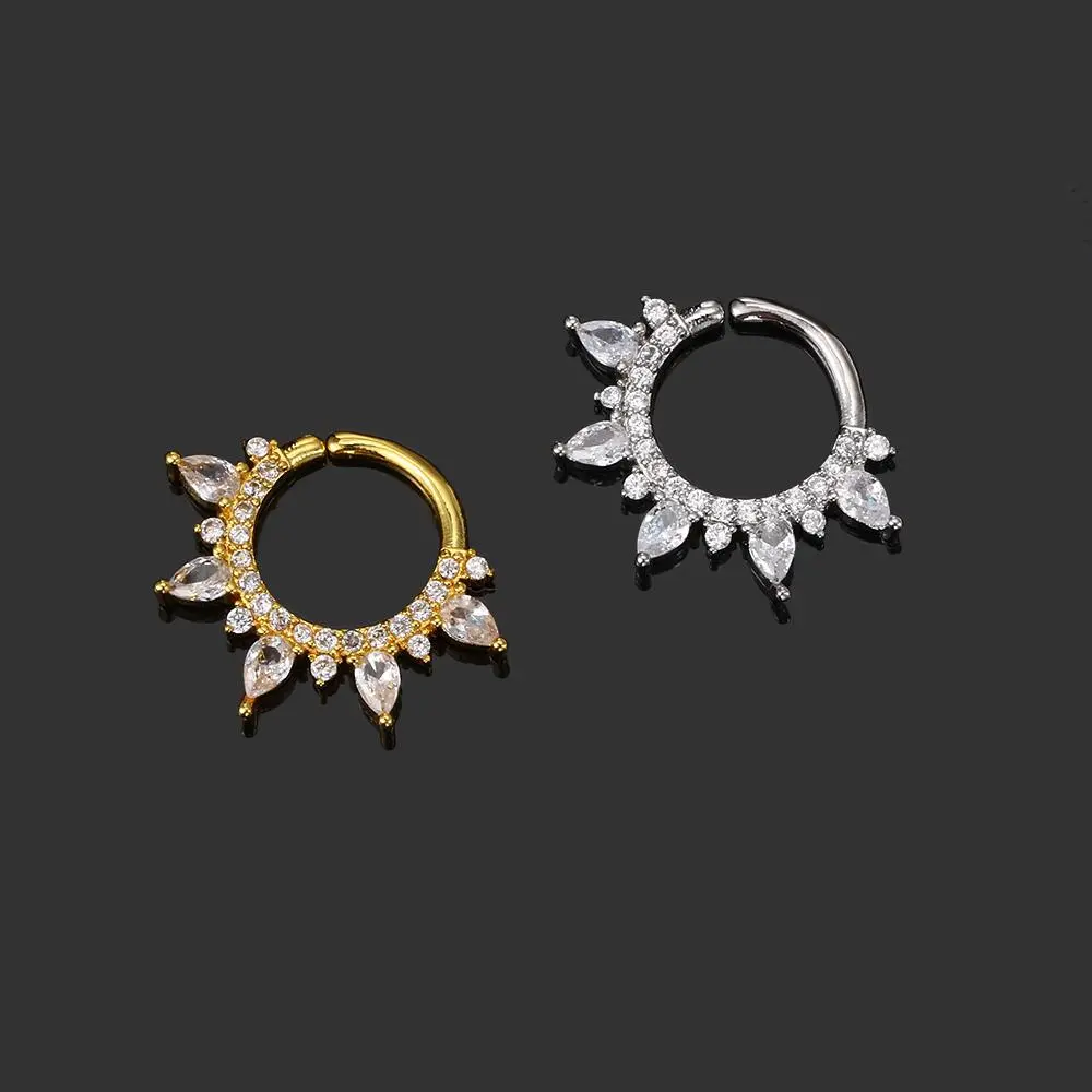 1PC Daith Piercing Ear Hoop Earring for Women Girlish Zircon Ear Ring Helix Cartilage Piercing INS Daith Jewelry Gold Color Gift