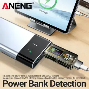 ANENG Multimeter USB C Tester Power Meter,4-30V Type-C PD Digital Tester,Color Display Voltage and Current Tester Meter,Test Speed of Chargers,Cables,Capacity of Power Banks Charger Detector