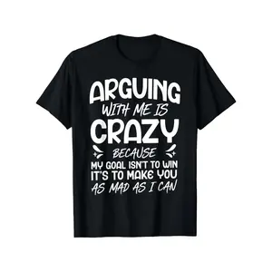 Funny Arguing with Me Pointless I Knew I Was WrongSaying T-Shirt Lightweight Short Sleeve Tee with Humorous Print Round Neck Casual Top for Gym & Casual Attire Machine Washable Funny Statement 100% Cotton Unisex Fit