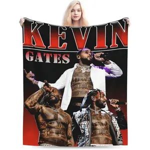 Kevin Rock Rapper Gates Blanket Soft Cozy Lightweight Warm Throw Blanket Bedroom Sofa Decorations All Seasons Blankets 80"X60" Gift Durable