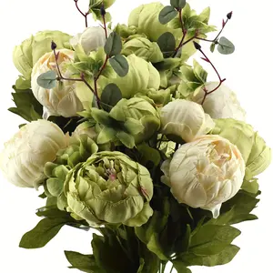 Vintage faux peonies, silk peonies and hydrangeas for bridal home decor - beautiful floral centerpieces (rustic, beige, green mix) Flower Decorative outdoor decor Fruit Plants Ornaments The Original Charlie Artif Decor mothers  day  bouquet