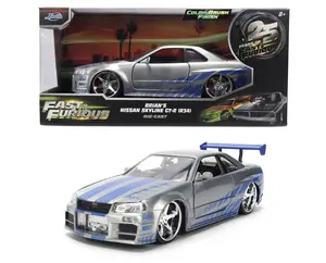 1:24 Scale Brians 2002 Nissan Skyline GT-R BNR34 in Brush Finish Color - 25th Anniversary Edition by Jada