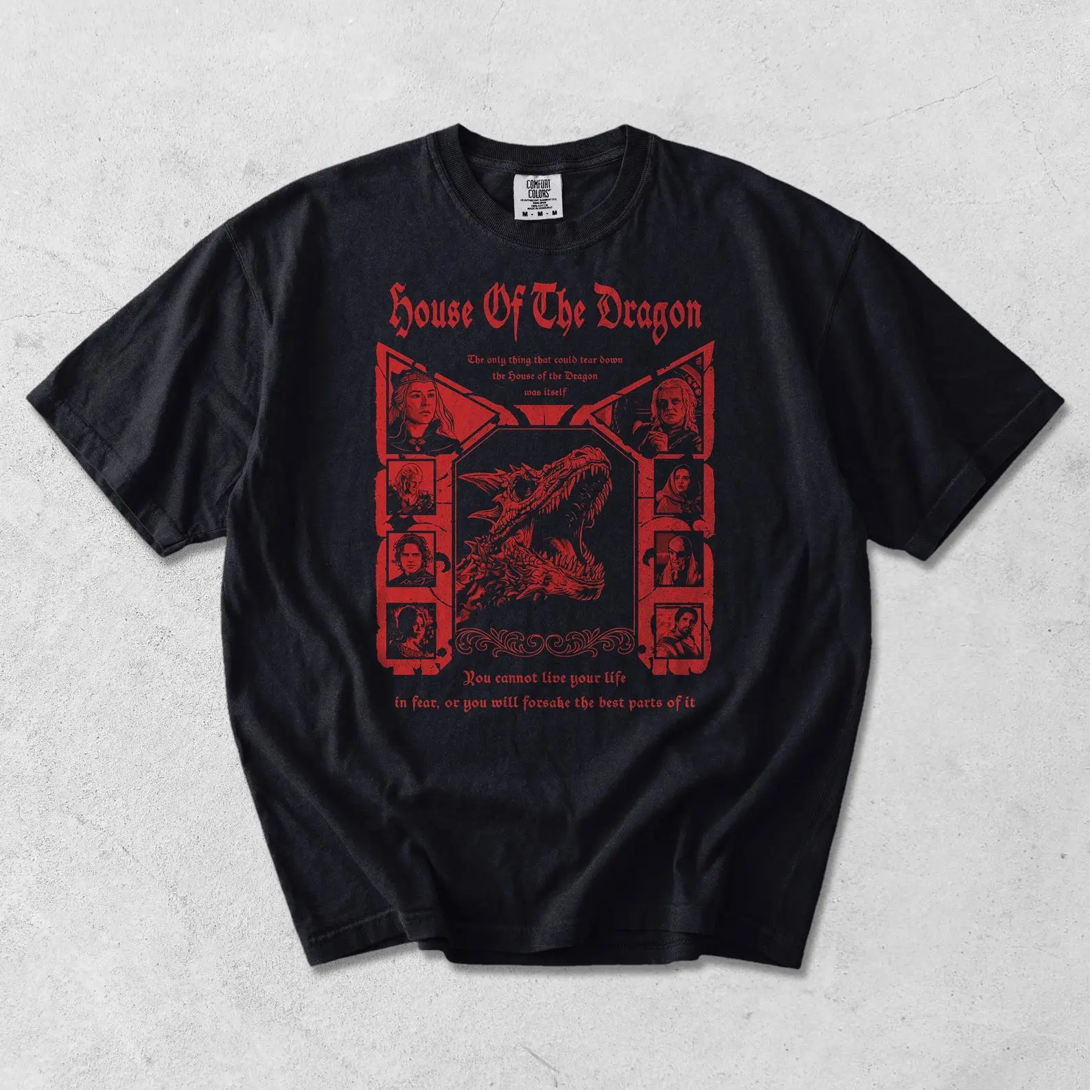 Comfort Colors House Of The Dragon Targaryen Dragon Graphic Tee, Westeros Fantasy Shirt
