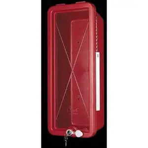 Made in USA 5 Lb. Capacity, Surface Mount, Crystal Polystyrene Fire Extinguisher Cabinet 8-1/4 Inch Wide x 19-1/4 Inch High x 6-3/4 Inch Deep, Red 105-5-RRC
