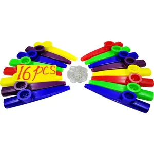 16 count Plastic Kazoos With 20 count Kazoo Flute Diaphragms,Musical Instruments,Good  for ,A Good Companion for Ukulele, Violin, Guitar,Piano Keyboard.