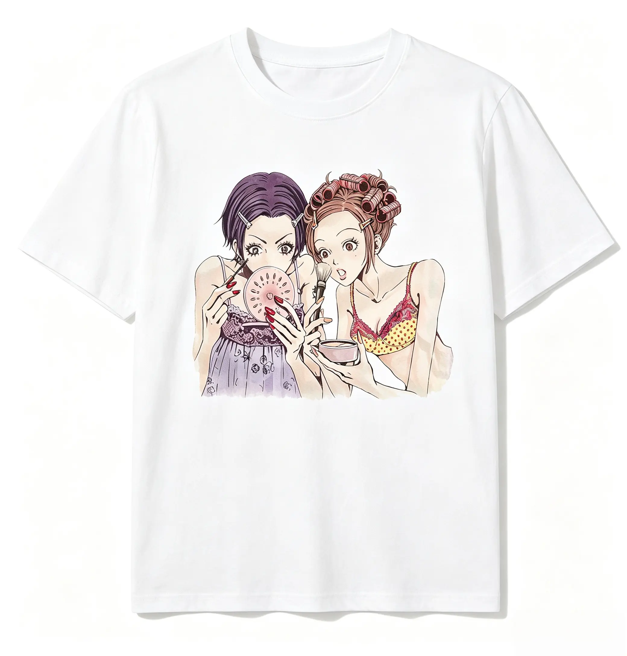 Nana And Hachi Retro Anime T-Shirt Vintage Unisex Cotton Crewneck Graphic Tee Y2K Streetwear Top Casual Man Menswear Tropical Tshirt Streetwear Love