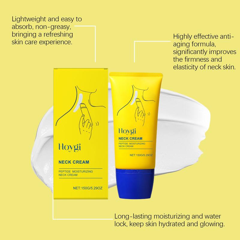 Hoygi Neck Firming Cream 150g, Deep Moisturizing & Tightening Formula, Low Allergenic, Easy Absorption Massage, Contains Glycerine & Oligopeptide-1