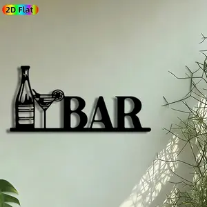 1pc Cocktail & Bottle Bar Sign Metal Wall Art, Vintage Bar Statue Mural, Wall Sign, Vintage Plaque Decor, Intricate Craftsmanship, Perfect for Housewarming, Anniversary Decor, Bar Living Room Man Cave Decor, Ideal Gift for Home Bar Enthusiasts