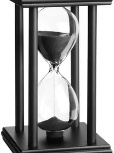 hourglas Sand Timer 30/60 Minutes Desktop Decorations Reloj de Arena ampulheta Sandglass (Black Sand,5.5 * 3.2 * 3.2inch,30min)