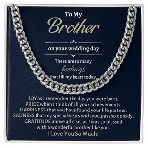 Groom Gift from Sister, To My Brother on Your Wedding Day, Brother Cuban Chain, Gift for Little Brother on Wedding Day, Brother Wedding Gift