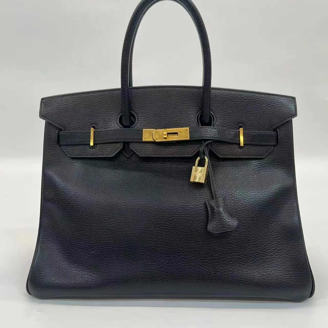 Pre-owned HERMÈS Birkin 35 Black Gold Hardware Togo Leather, Stamp C, Year 1999, Complete Lock Accessories N23370606
