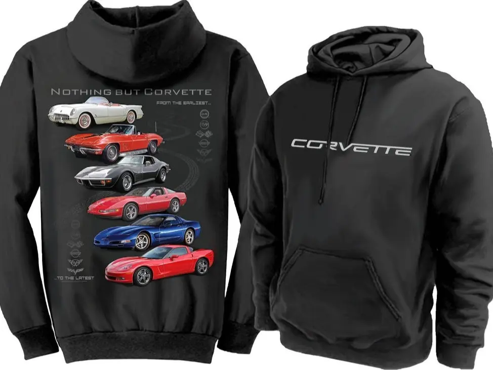 Corvette Nothing But Corvettes Hoodie Sweatshirt, Trendy Car Lover Merch, Gift For Her For Him Casual Comfy Pullover