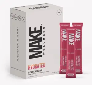 MAKE Wellness HYDRATED Grapefruit Drink with Coconut Water Powder & SolarSeaSport Electrolytes for Ultimate Hydration and Wellness
