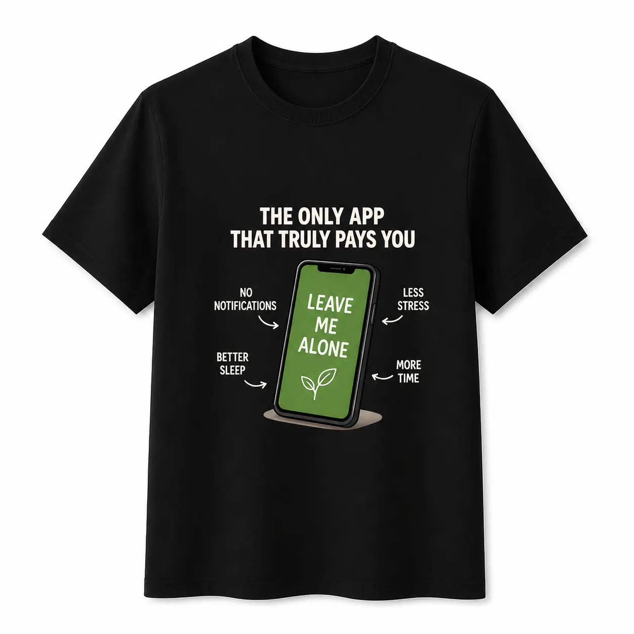 Digital Detox Humor T-Shirt for Men Women | Leave Me Alone Phone Graphic Tee, Funny Introvert Casual Gift Top