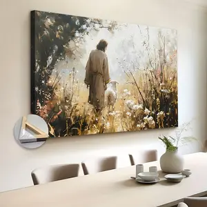 Canvas painting, shepherd and sheep painting, canvas wall art, artwork wall painting, bedroom, office, living room, cafe, bar, wall decoration, home and dormitory decoration,Wood frame canvas painting