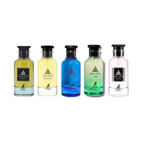 Mega Bundle Multi-Pack Liquid Unisex Fragrance Set - Jean Lowe Azure, Vibe, Immortal, Maitre, Fraiche | 3.4 oz Eau De Parfum Spray