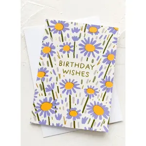 Birthday Wishes Card Floral Birthday Card Flower Birthday Card Print at Home Birthday Card Happy Birthday Card for Her Digital Download