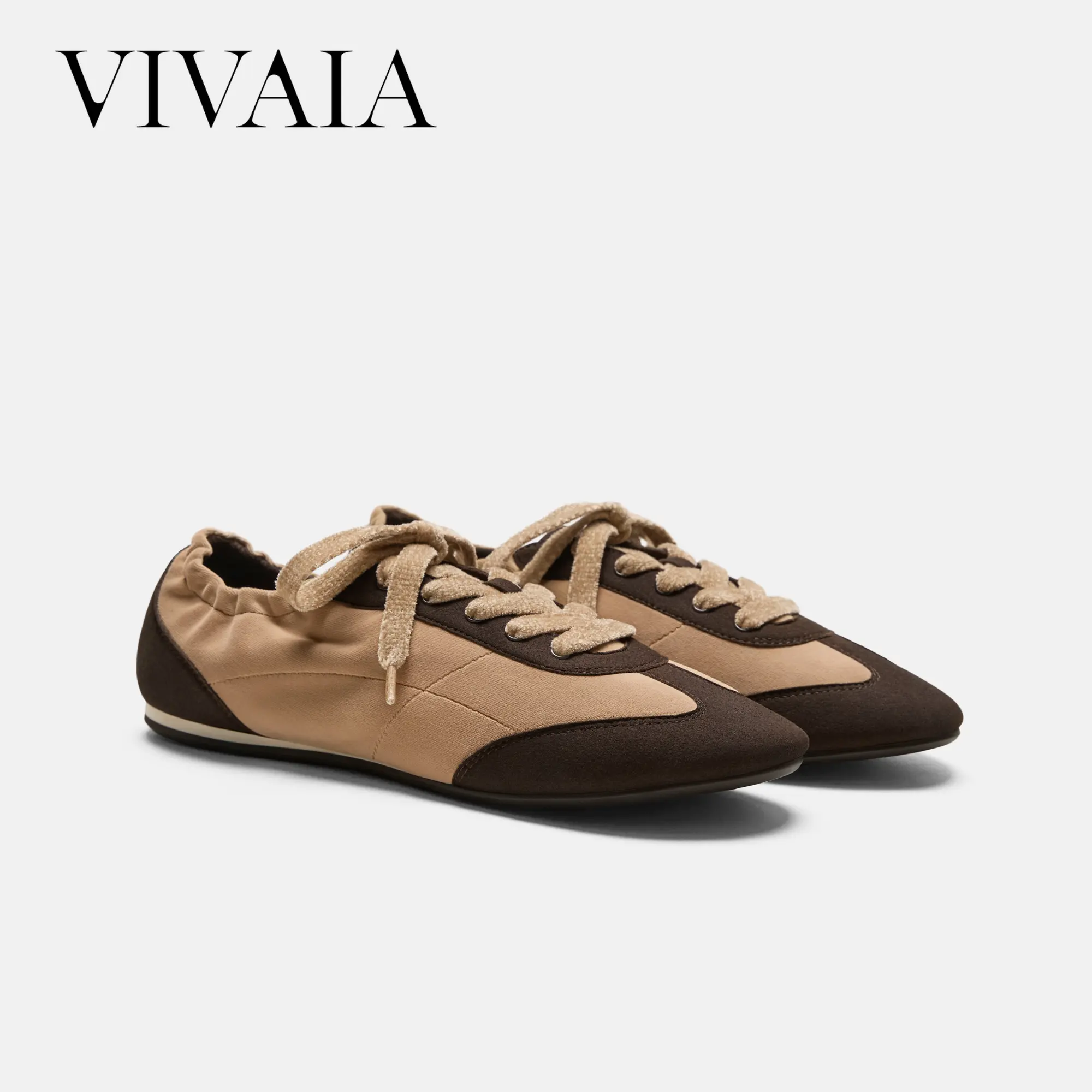VIVAIA Women’s Round-Toe Re-Nylon Sneakerina, Lightweight Ballet Sneakers with Arch Support & Elastic Heel, Fall Sneakers for Women, Back to School (Yancy), Casual, Trendy tiktokshopbacktoschool,back to school,back to school haul