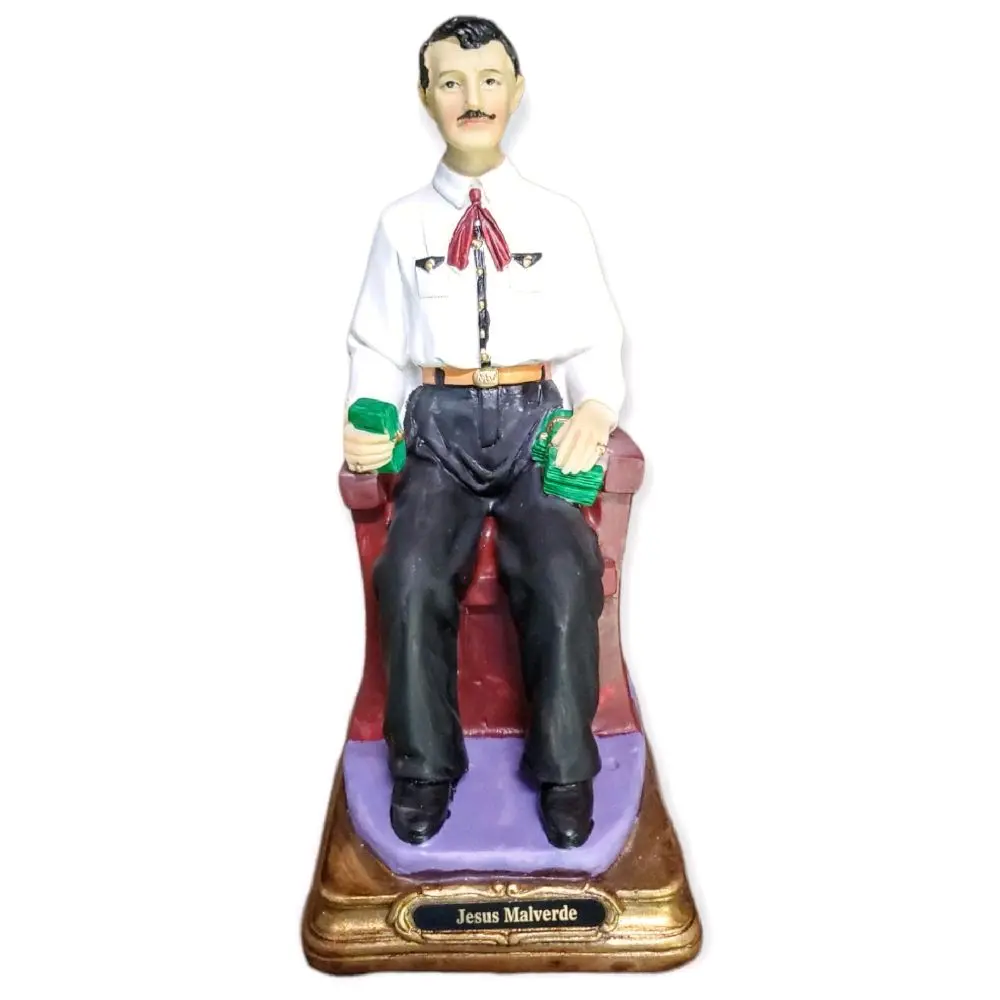 Jesus Malverde 8"-12" Inches Tall 25441 Jesus Malverde Classic Sinaloa Estatua Brand New Religious Religious art image, home decor, wall decor, church events, gifts