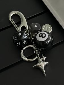 star & dice & billiard ball design keychain, fashionable car keychain for car keys for women & men, trendy all-match keychain accessories for birthday gift, aesthetic keychain, bag charms