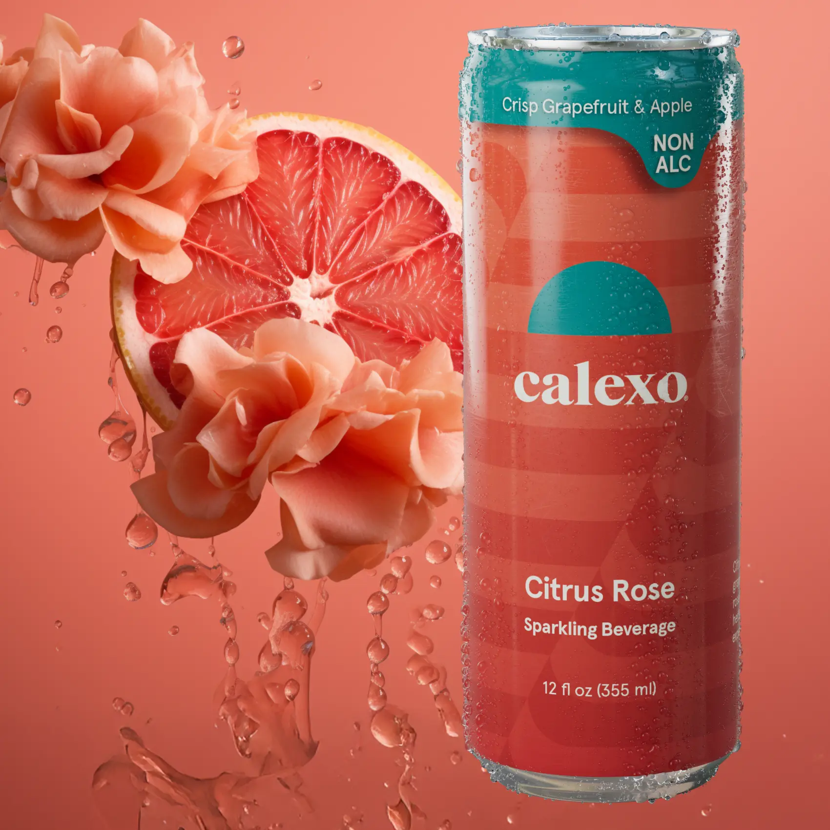 Calexo Citrus Rose - Non-Alcoholic Sparkling Mocktail - 0.0%ABV - 12oz