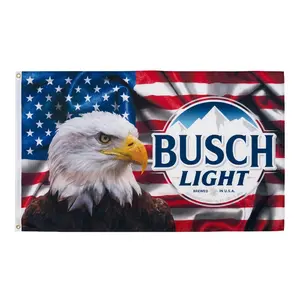 Busch Light Beer USA American Bald Eagle 3x5 Ft Flag Banner Mancave Wall Decor  - Wall Flag - Room Banner - Dorm Decor - Man Cave - Funny Flag - Frat Flag - College Flag - Wall Tapestry - Garage Banner - Room Flag