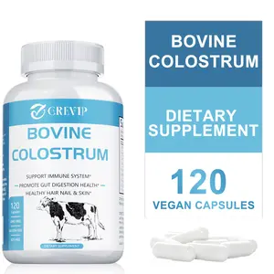 GREVIP 1000mg Bovine Colostrum Capsules contain 20% IgG antibodies to support immunity and intestinal digestion.
