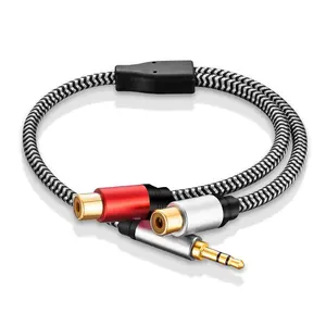 RCA Female to 3.5mm Male 3.5mm Male to 2 RCA Female Jack Stereo Audio Cable Y Adapter Cable Compatible with MP3,Tablets,HiFi Stereo System, Speaker 12 Inch
