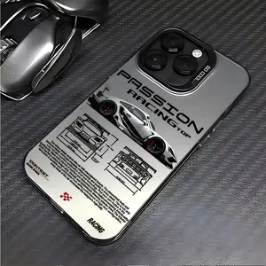 Cool Sports Car Design Phone Case for iPhone 17 Pro Max Phone Case 17 Air 16 E 15 Plus 14 13 12 11 X XS XR 7 8 Plus Samsung Galaxy S25 Shockproof Scratch Resistant Matte Back Cover Anti Impact Protective Case for Tech Enthusiasts Fashion Lovers Daily Use