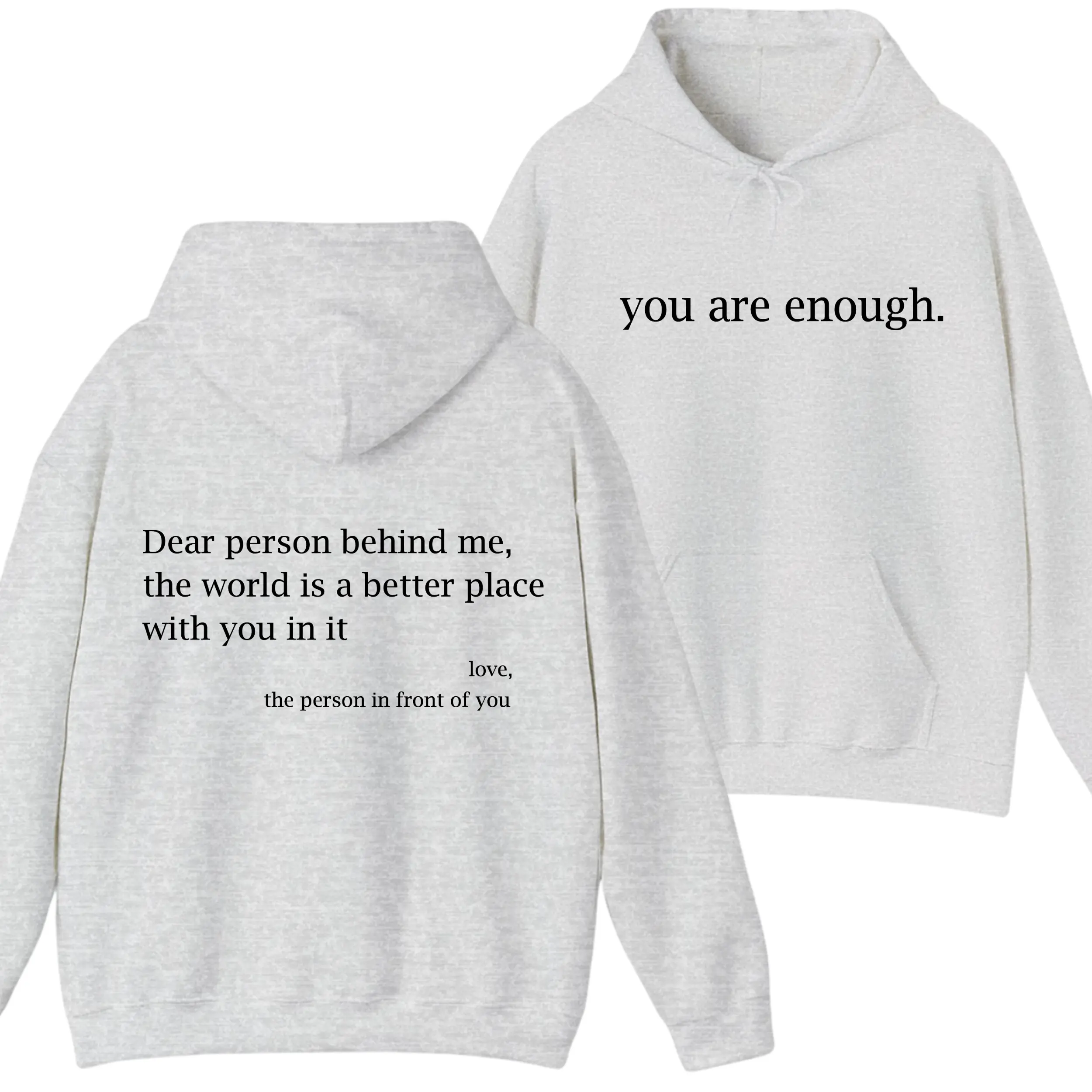 You Are Enough Men's Letter Print Pocket Drawstring Graphic Shirt, Casual Soft Drop Shoulder Hoodie Pullover Tops, Men School Hoodie Outfit, Going Out Outfits, Spring Fall Menswear, Gift For Women, and Men