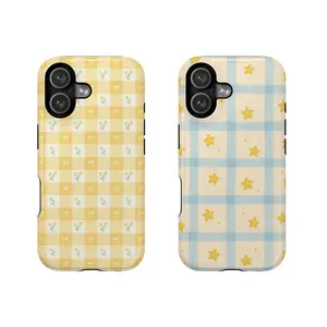 Aesthetic Yellow Gingham Floral Phone Case |   Cute Cottagecore Bow & Flower iPhone Cover |   Cover for iPhone 17 Pro Max 17 Air 17Pro 16 15 14 13 12 11 Pro Max Samsung galaxy 21 22 23 24 25