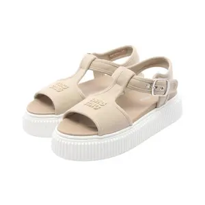 Pre-owned miu miu Denim Small Leather Goods Platform Sandals