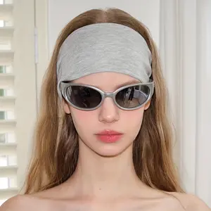 Women's Vintage Knit Headband, Wide Elastic Sports Hairband for Yoga Running Workout, Breathable Sweat Absorbent Fashion Headwrap, Gym Wrap Headband, Sweat Absorbing Headband