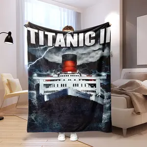 TITANIC movie themed printed plush blanket, multifunctional, all-season lightweight and comfortable, suitable for sofa, bed, office - ideal gift