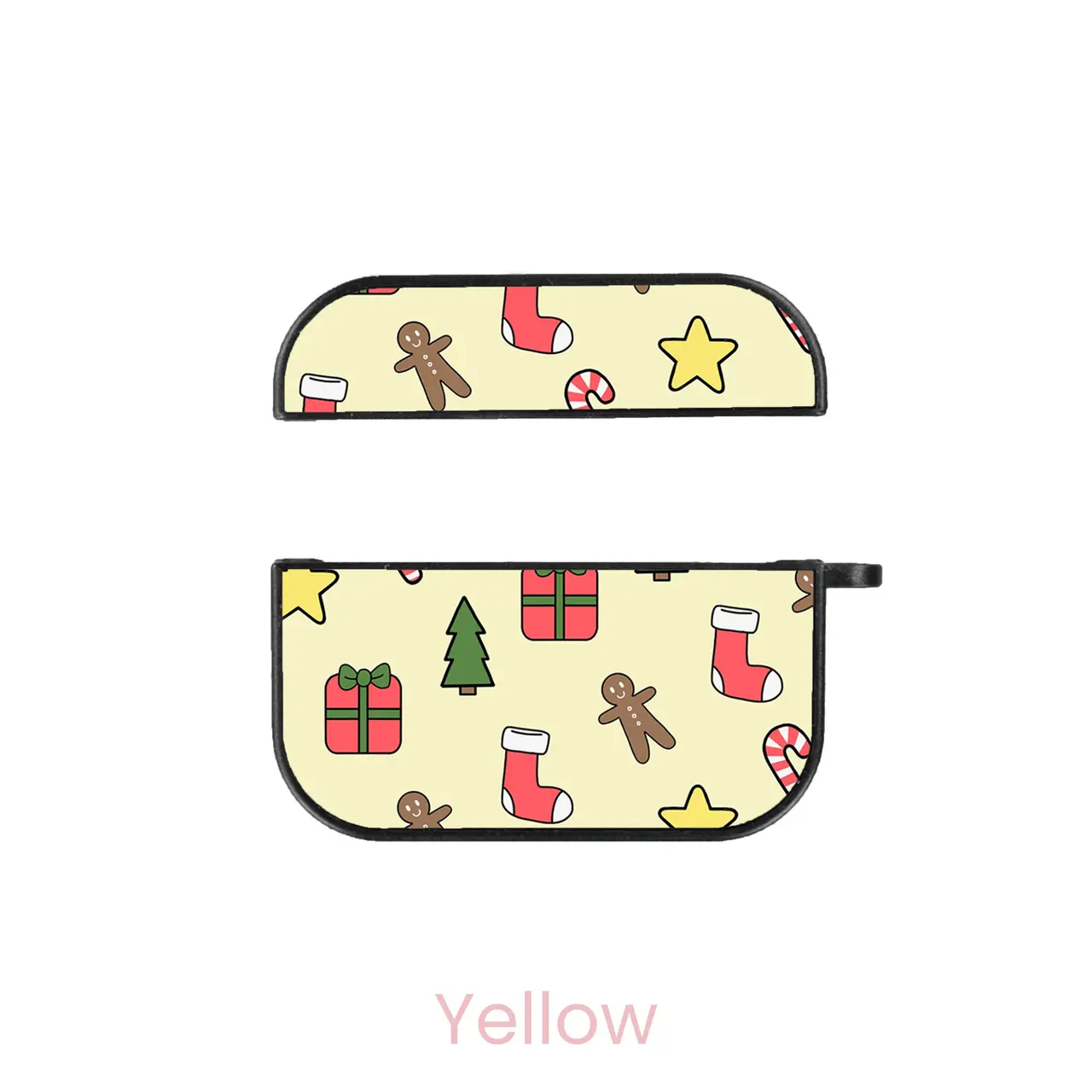 abbyrose Christmas Stickers AirPod Case Original (1st or 2nd gen) Rigid Plastic Yellow