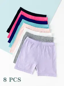 Girls' Bottoms Set, Slim-Fitting Casual Style, Solid Color Design, Suitable for All Seasons, Versatile Daily Wear