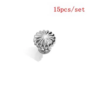 Flower Shaped Zinc Alloy Single Hole Handle, 15pcs/set Vintage Cabinet Drawer Handle, Door Hardware for Home, Office, Hotel, Restaurant