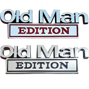 2PCS Old Man Edition Car Emblem Car Stickers 3D Metal Sticker Badge Old Man Edition Car Stickers Emblem Metal Badge Bumper Decals for Car, Truck, SUV
