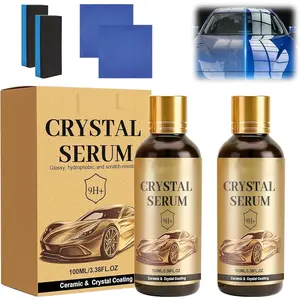 PTZ Crystal Serum, 100ml Advanced Graphene Crystal Serum Ceramic Coatings for Cars, 9H Graphene Coating for Auto Car Detailing, Paint, Glass & Wheel, Long-Lasting Shine Gloss Hydrophobicty (2 Set)