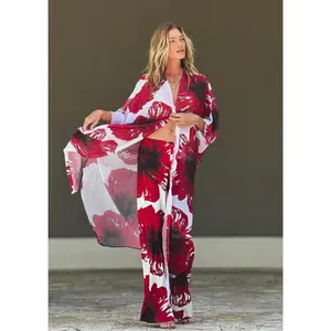 Mandy Pant Red Hibiscus