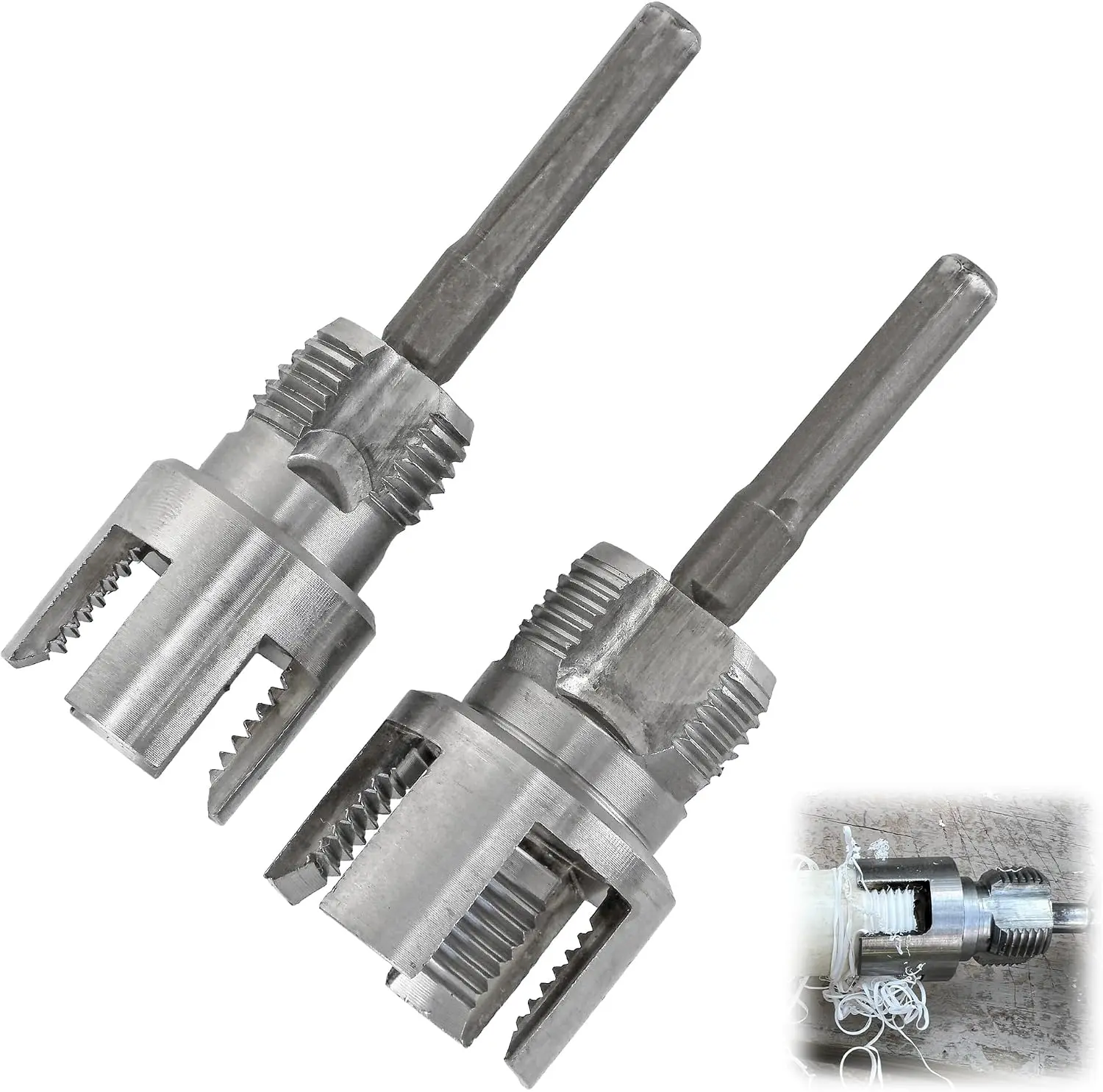 1/2" & 3/4" Integrated Pipe Threader Tool for Hand Drill, Dual Internal & External Thread Die Set, Emergency Water Pipe Thread Repairing Tool for PPR PVC Plastic Pipes