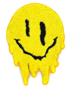 Mega Melt Smiley Face Large Chenille Patch
