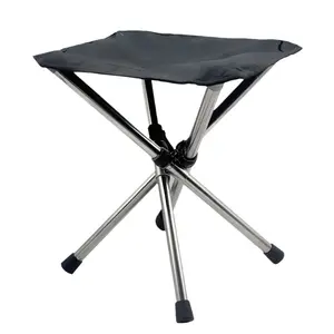 Ultra-Lightweight Stainless Steel Folding Camping Stool - Compact Portable Backpacking Stool with Carry Bag Supports 240 lbs 12.6” Folded Size for Hiking Travel Outdoor Events
