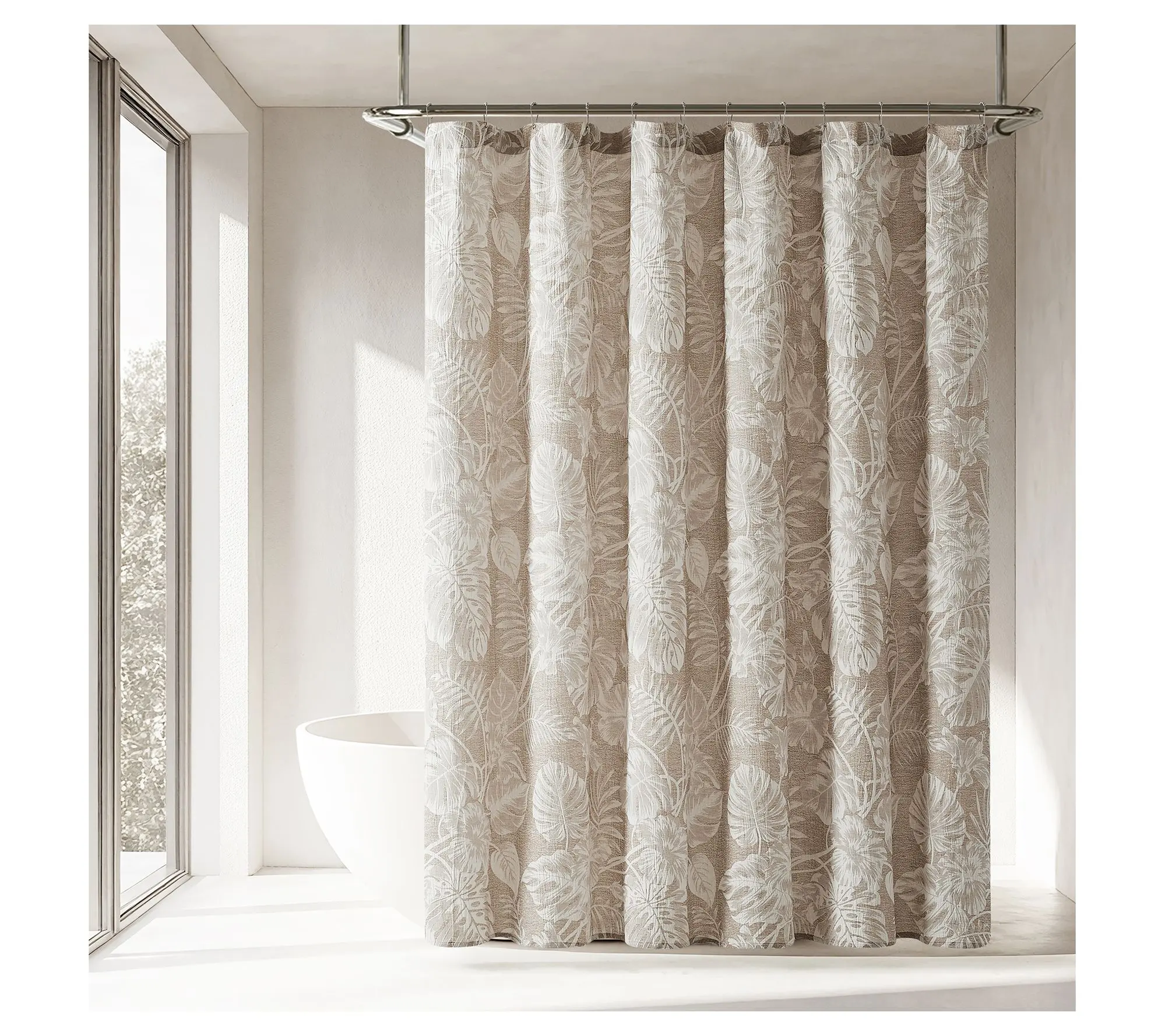 Lush Decor Bali Tropical Leaves Shower Curtain72"x72"