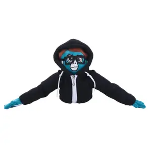 Character Plush Hoodie Stuffed Toy - Blue-Faced, Glasses-Wearing Animal Figure - Retail, 1-2 cm Size Variation, Bulk Transportation Eligible