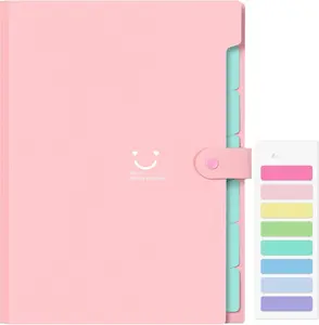 Accordion File Organizer, Letter Size, 7 Pocket Expanding File Folder, Cute File Folder with Labels, Portable File Organizer for School Office Supplies, Folders for Documents,