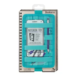 212 MAIN Leather-Like Rectangular Bookaroo Notebook Tidy Case, Turquoise, Fits A5 Size, Keeps Items Tidy, Super Stylish (US-Compliant)