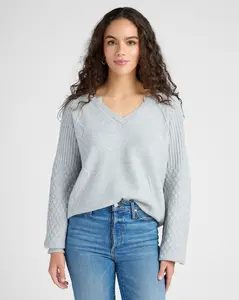 Cable Knit V-Neck Sweater